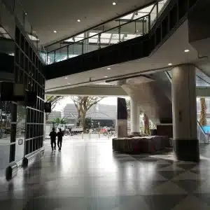 go through CIMB plaza to the other side