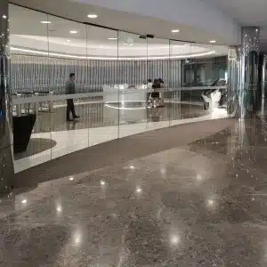 the lobby is in front